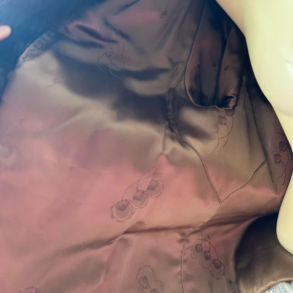 Brown beaver fur collared jacket - Picture 5 of 10